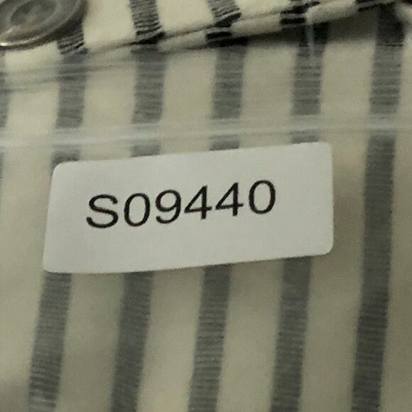 Tahari Womens Jacket White Gray Striped Button Blazer Stretch Large - Picture 12 of 12